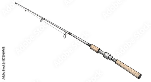 Wallpaper Mural Vintage Fishing Rod Sketch Torontodigital.ca