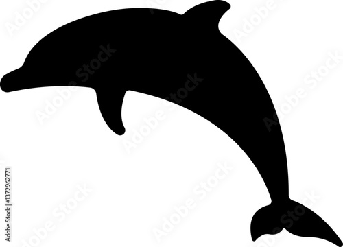 Jumping dolphin fish icon in flat. isolated on transparent background
