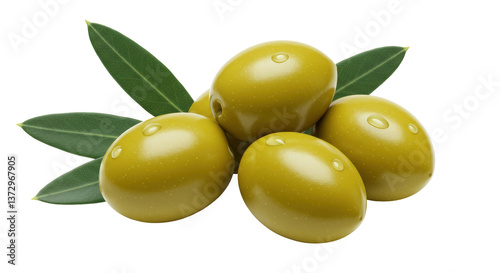 Isolated Green Olives