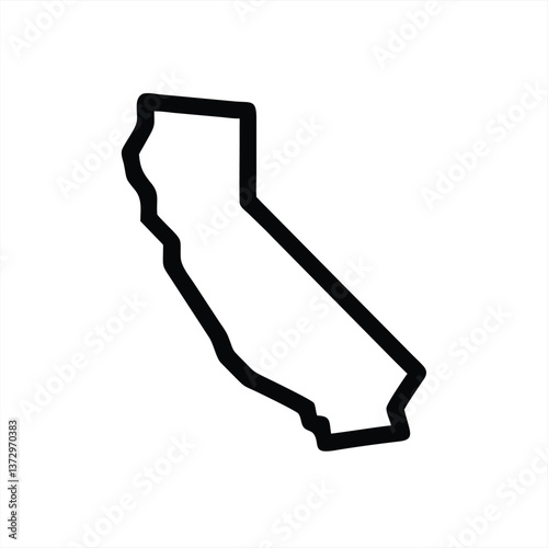 Outline of California in simple vector design for educational use