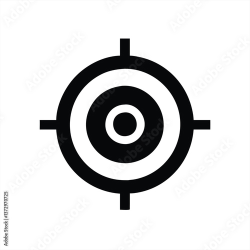 Target symbol with concentric circles and crosshairs in bold design