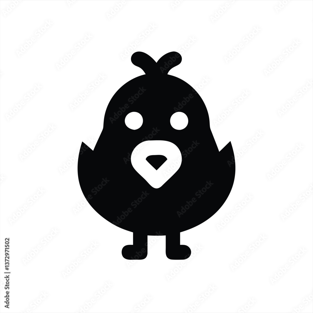 Fototapeta premium Cute black chick vector illustration on a white background