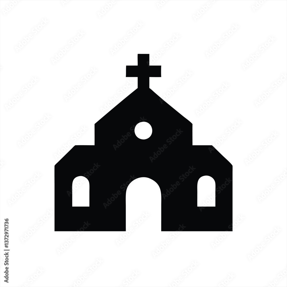 Vector illustration of a simple church building design