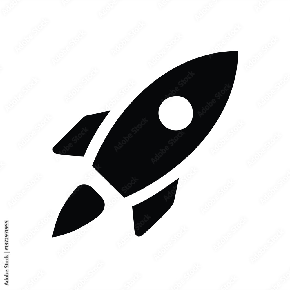 Rocket launching into space with a sleek design Rocket launching into space with a sleek design