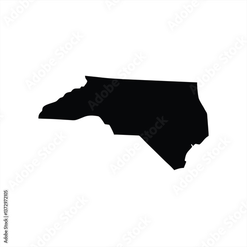 Vector illustration of the outline of North Carolina