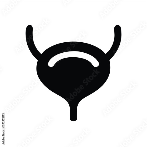 Unique vector illustration of a human bladder in black silhouette