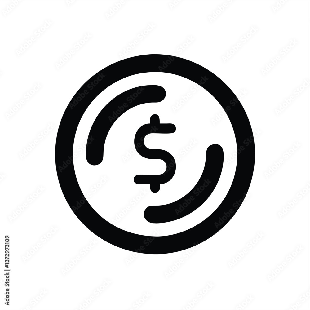 Modern vector illustration of a currency symbol in a circular design Modern vector illustration of a currency symbol in a circular design