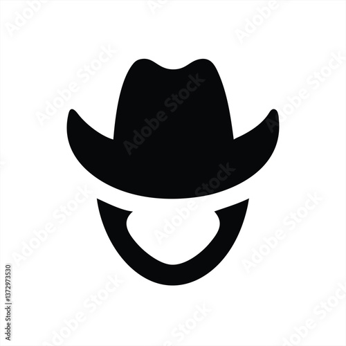 Vector illustration of a cowboy hat and mustache design