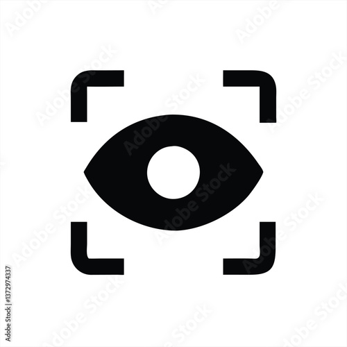Vector illustration of an eye surrounded by a scanning frame