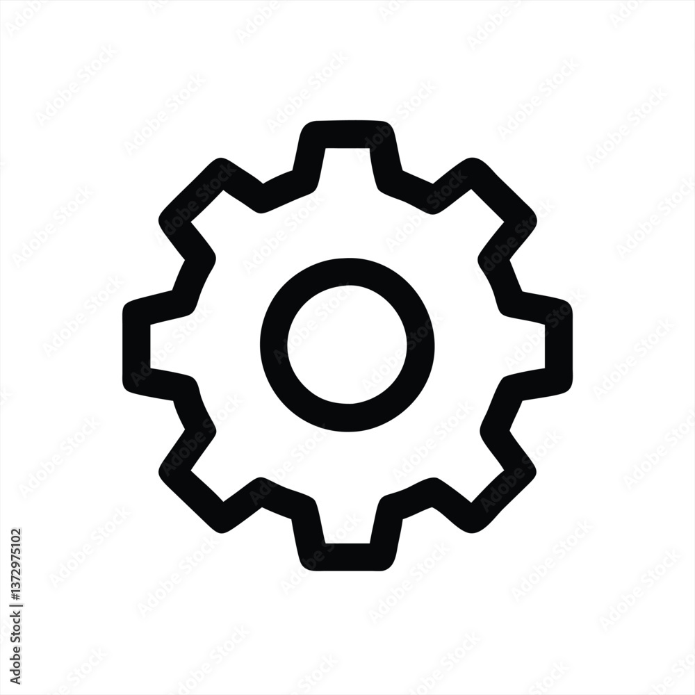 Simple vector illustration of a gear symbol on a white background Simple vector illustration of a gear symbol on a white background