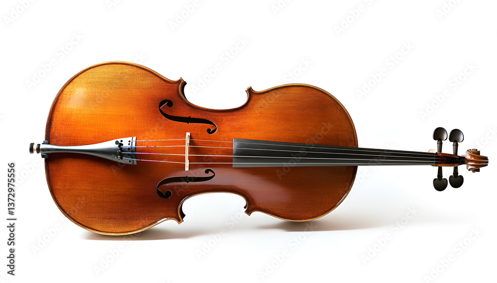 Fototapeta premium Beautiful cello isolated on white. Classical musical instrument