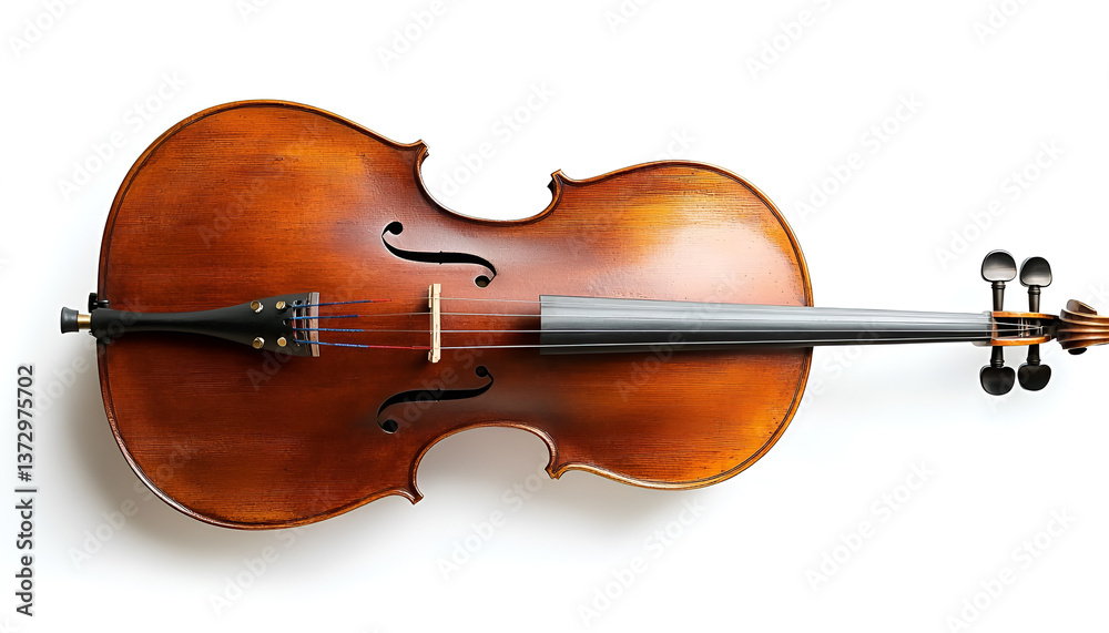 Fototapeta premium Beautiful cello isolated on white. Classical musical instrument