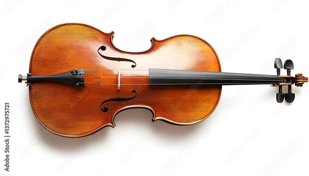 Fototapeta premium Beautiful cello isolated on white. Classical musical instrument
