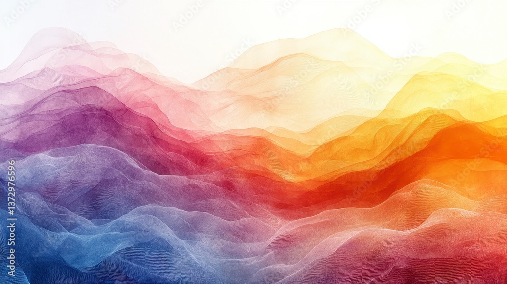 Obraz premium Vibrant Summer Waves in Bold Saturated Colors Reflecting Calmness and Serenity