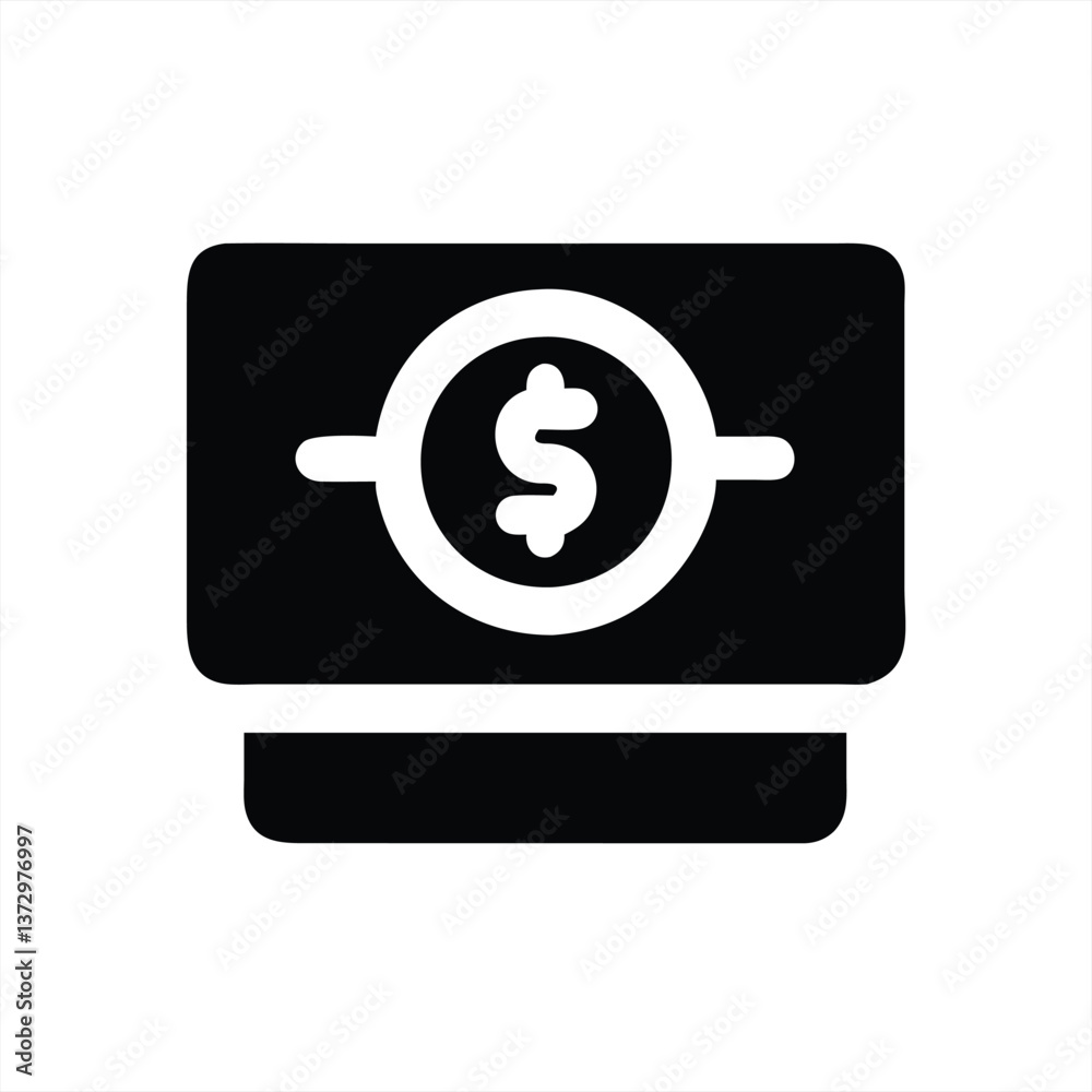 Vector illustration of a cash register with a dollar symbol Vector illustration of a cash register with a dollar symbol