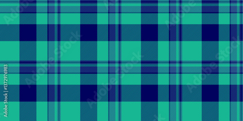 Vibrant teal and navy plaid textile pattern.  Perfect for fashion, home decor, or website backgrounds. This seamless design offers a bold, modern aesthetic with classic plaid appeal.