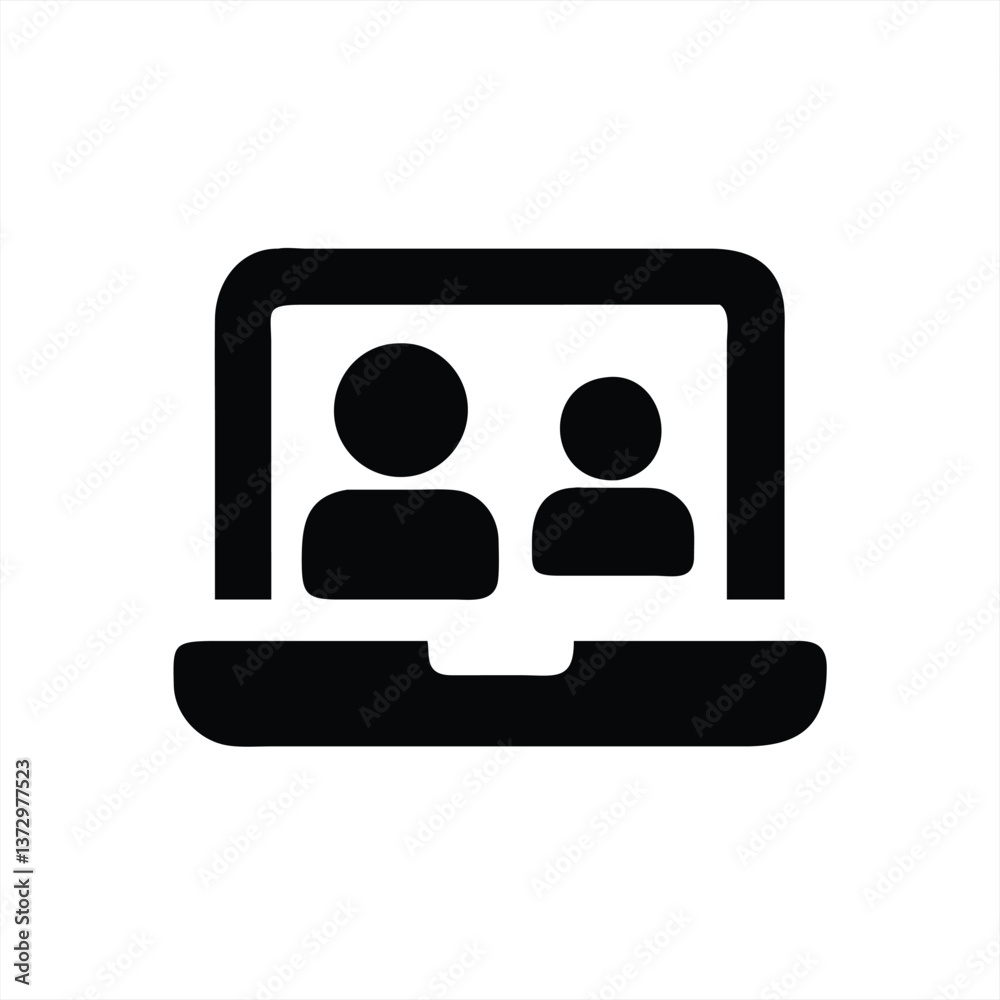 Connecting through virtual meetings using simple vector illustration Connecting through virtual meetings using simple vector illustration