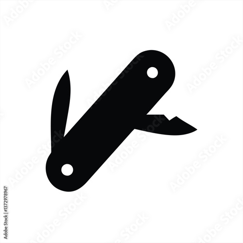 Multi tool illustration with knife and screwdriver features