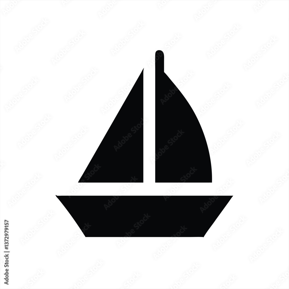 Vector illustration of a simple sailboat on calm waters Vector illustration of a simple sailboat on calm waters