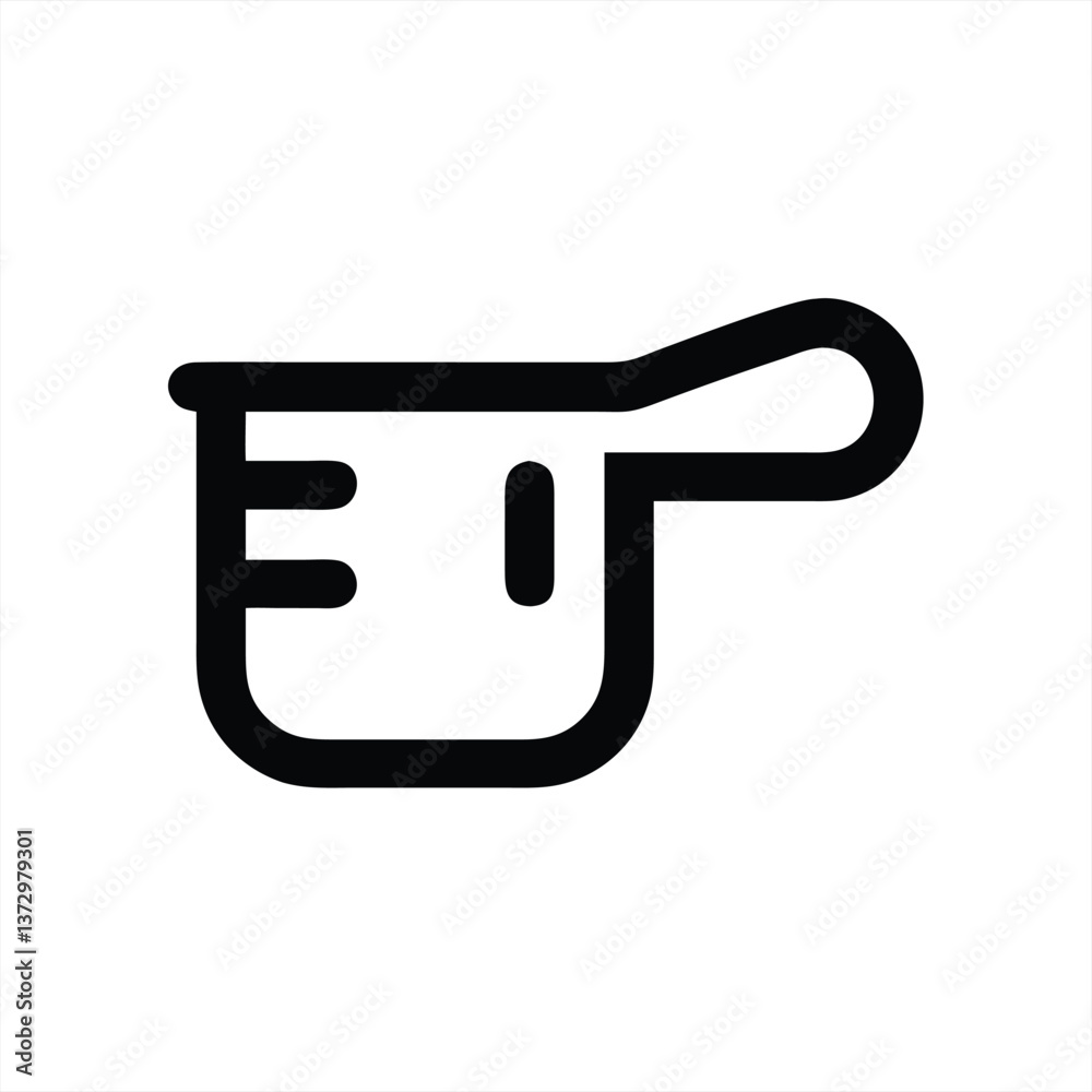 Simple vector illustration of a measuring cup in black outline design Simple vector illustration of a measuring cup in black outline design