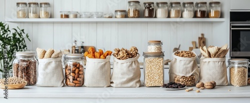 Wallpaper Mural Various healthy ingredients are presented on a kitchen countertop scene Torontodigital.ca