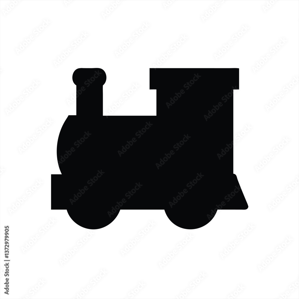 Classic steam locomotive silhouette in simple vector design Classic steam locomotive silhouette in simple vector design