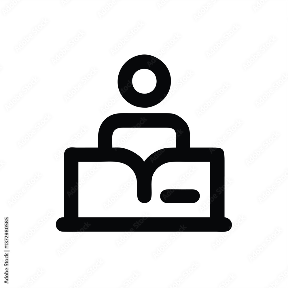 Person reading a book in a minimalistic vector illustration Person reading a book in a minimalistic vector illustration