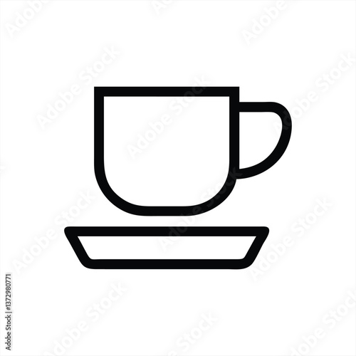 Coffee cup and saucer vector illustration on a plain background