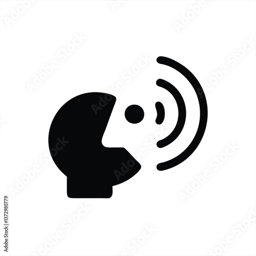 Vector illustration of a person speaking with sound waves emanating