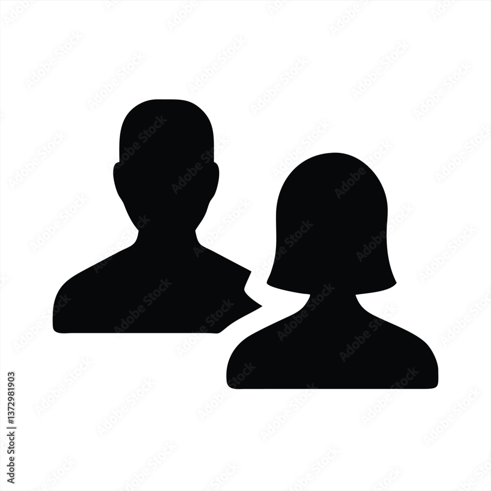 Silhouettes of two people representing communication and connection