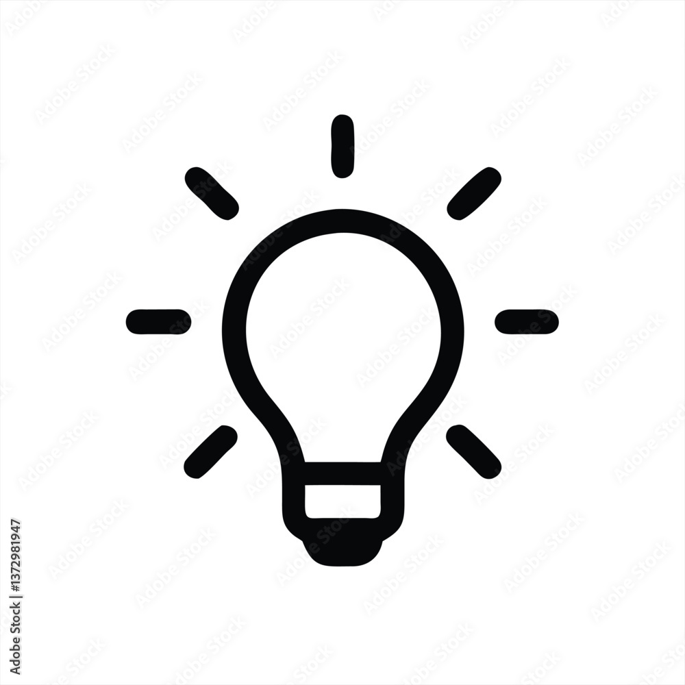Bright light bulb vector illustration for ideas and inspiration Bright light bulb vector illustration for ideas and inspiration
