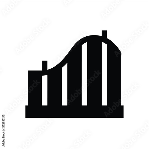 Roller coaster vector illustration depicting amusement park fun