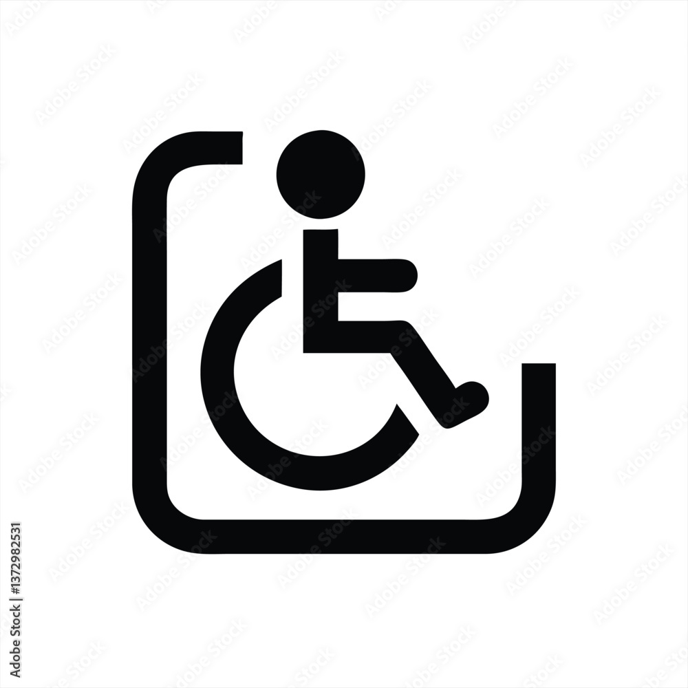 Accessible symbol for wheelchair users in modern graphic design Accessible symbol for wheelchair users in modern graphic design