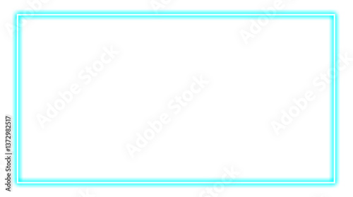 Canvastavla Blue Zircon neon long line glowing fream
