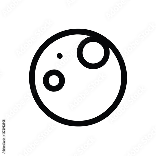 Vector illustration of a stylized moon with circular craters