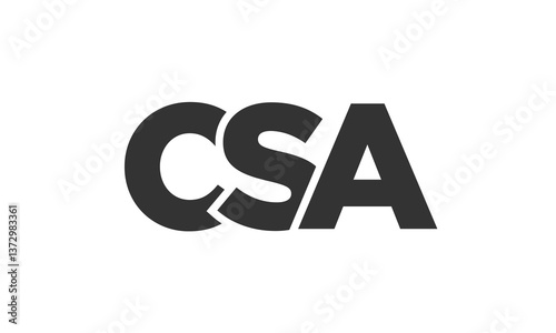 CSA logo design template with strong and modern bold text. Initial based vector logotype featuring simple and minimal typography. Trendy company identity.