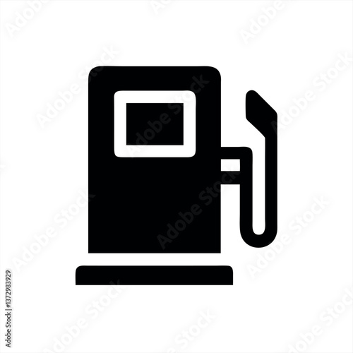 Vector illustration of a black fuel pump on a white background