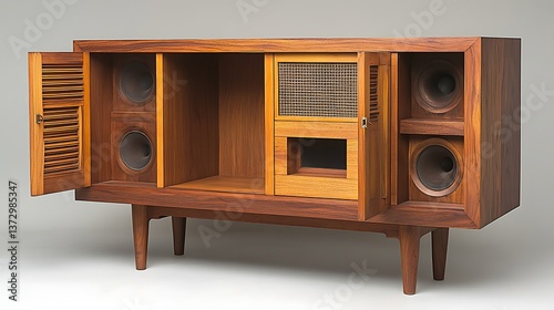 Midcentury Modern Stereo Console.