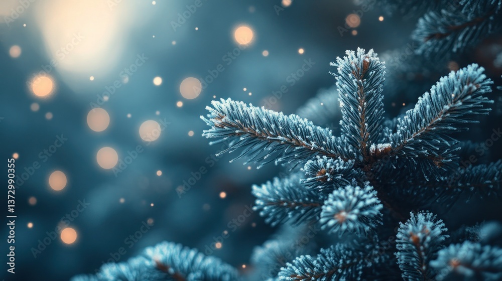 Frozen Winter Tree Branch