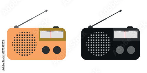 Radio, retro style radio, old radio icon design