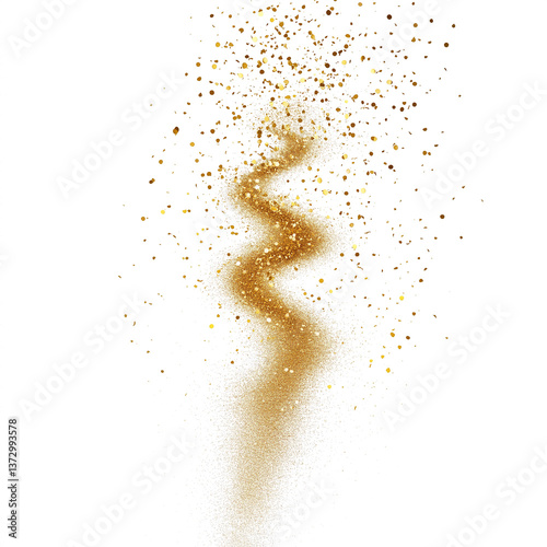 Wallpaper Mural Golden glitter swirl on white background Torontodigital.ca