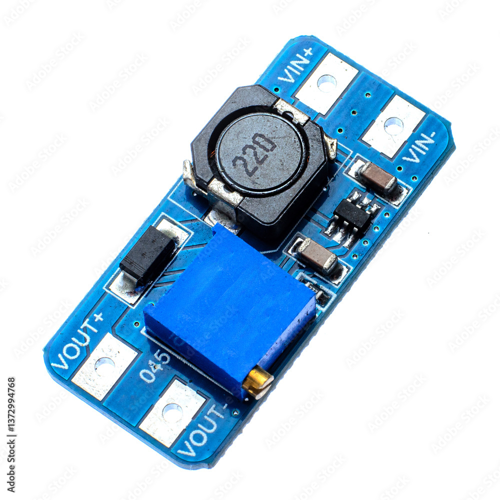 DC-DC Converter Isolated on White Background
