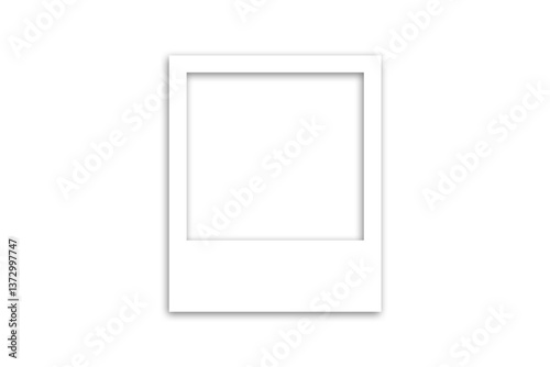 blank photo frame, Minimal Polaroid photo frame on transparent background – empty vintage square photo border PNG for digital scrapbooking, graphic design, photo mockups, collage templates, and creati