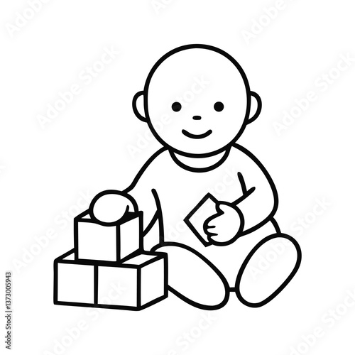 baby with gift box coloring book
