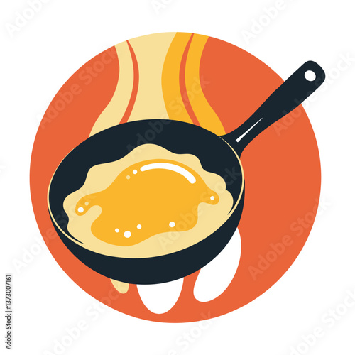 fried egg in a frying pan