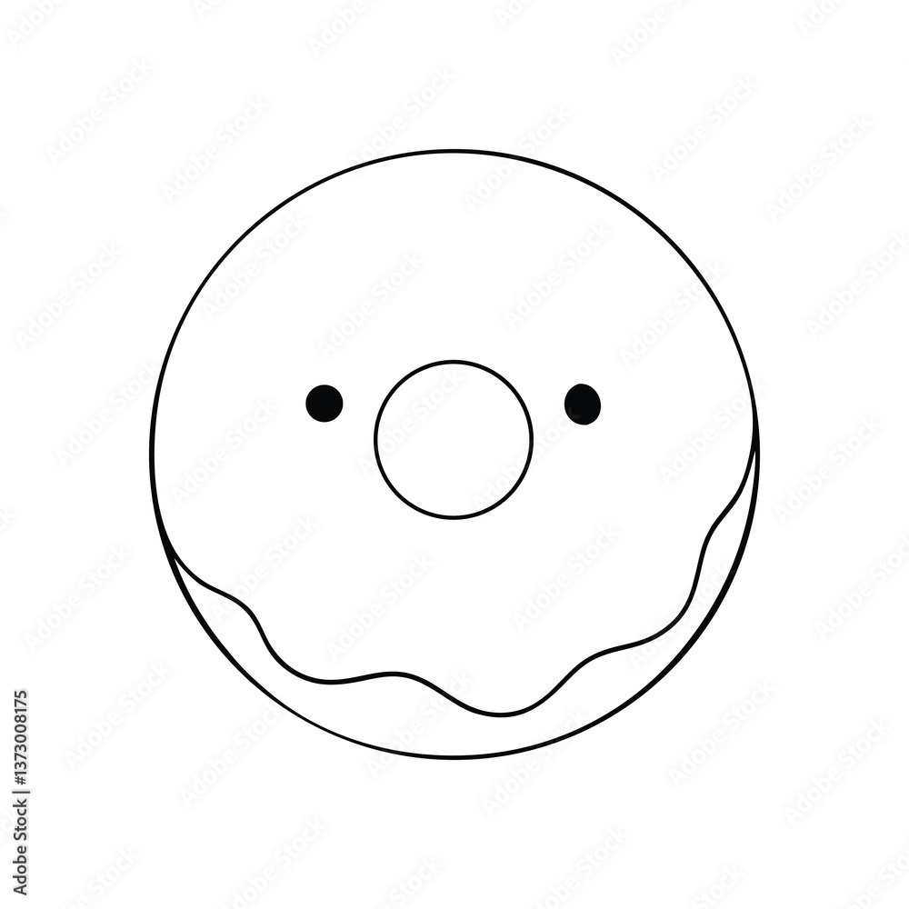 Fototapeta premium funny cartoon smile coloring page