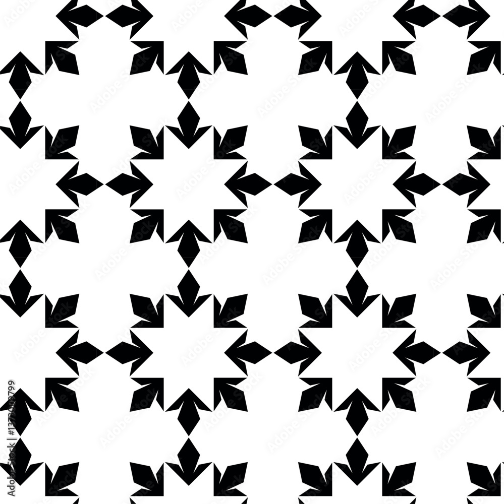 Abstract geometric pattern with crosses, stripes, lines. Seamless vector background. White and black ornament. Modern reticulated graphic design.