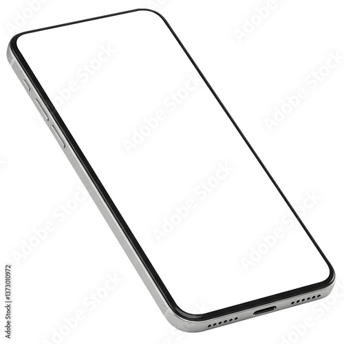 Modern Black Smartphone with Sleek Bezel-Less Display on Isolated on transparent Background