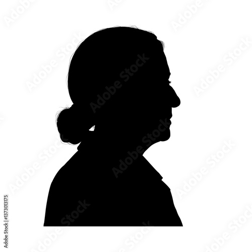 Silhouette of an old woman, old woman - vector illustration.