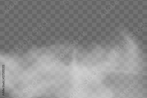 Vector fog or smoke isolated transparent background. Smoke, mist or cloud png.EPS 10.
